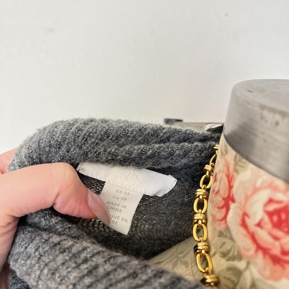h&m wool‎ blend gray turtleneck sweater womens xs - Picture 5 of 5